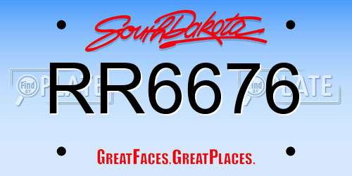 RR6676 South Dakota License Plate