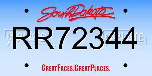RR72344 South Dakota License Plate