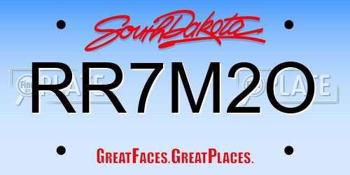 RR7M2O South Dakota License Plate