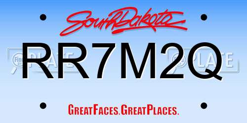 RR7M2Q South Dakota License Plate