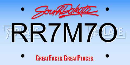 RR7M7O South Dakota License Plate