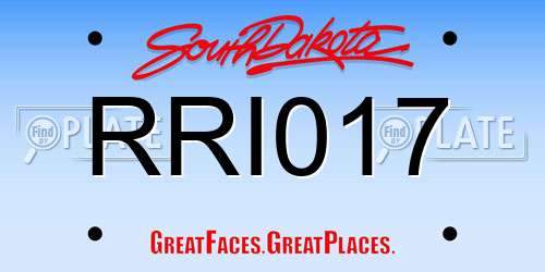 RRI017 South Dakota License Plate