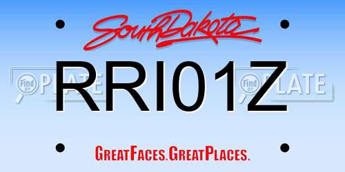 RRI01Z South Dakota License Plate