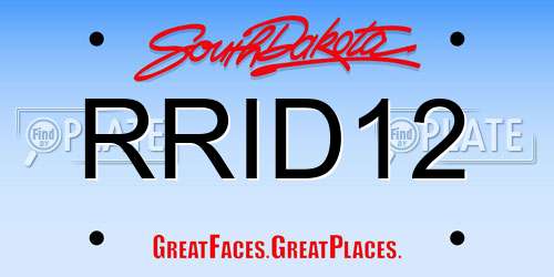 RRID12 South Dakota License Plate