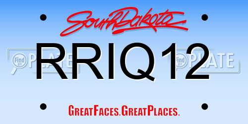 RRIQ12 South Dakota License Plate