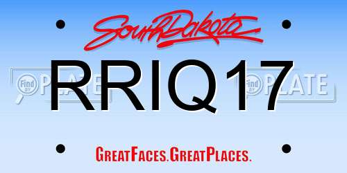 RRIQ17 South Dakota License Plate