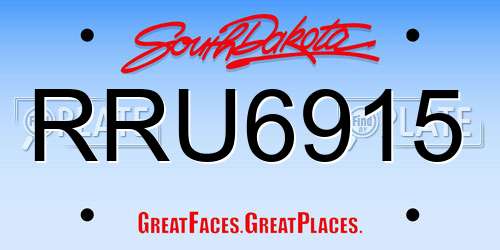 RRU6915 South Dakota License Plate