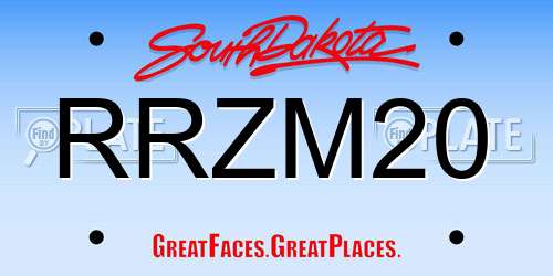 RRZM20 South Dakota License Plate