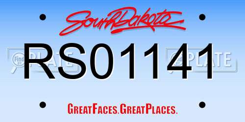 RS01141 South Dakota License Plate