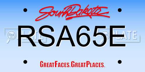 RSA65E South Dakota License Plate