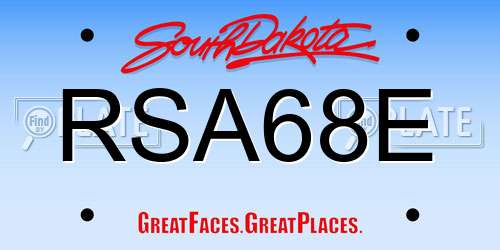 RSA68E South Dakota License Plate