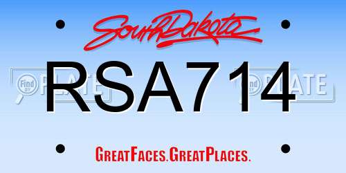 RSA714 South Dakota License Plate