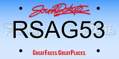 RSAG53 South Dakota License Plate
