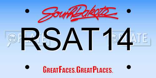 RSAT14 South Dakota License Plate