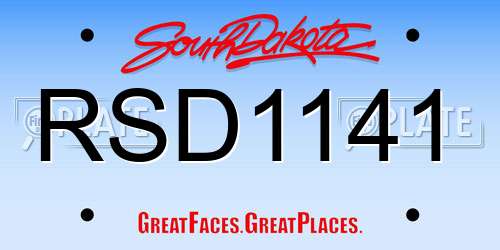 RSD1141 South Dakota License Plate