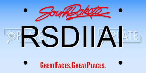 RSDIIAI South Dakota License Plate