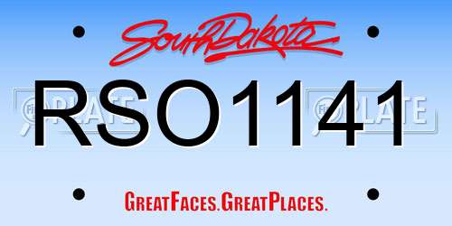 RSO1141 South Dakota License Plate