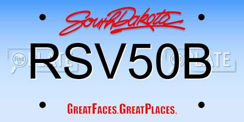 RSV50B South Dakota License Plate