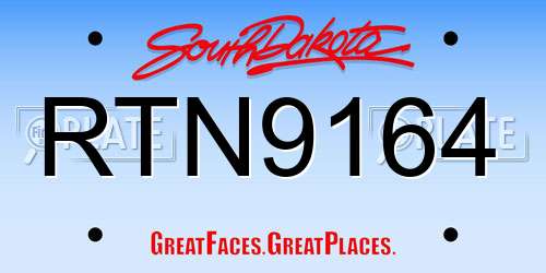 RTN9164 South Dakota License Plate