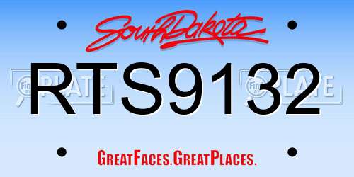 RTS9132 South Dakota License Plate