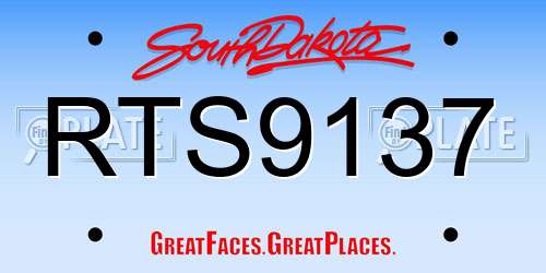 RTS9137 South Dakota License Plate
