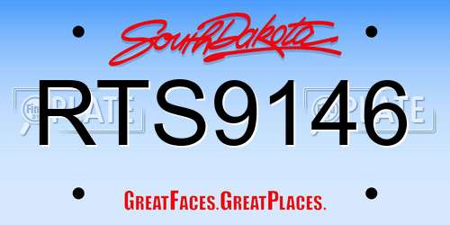 RTS9146 South Dakota License Plate
