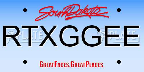 RTXGGEE South Dakota License Plate