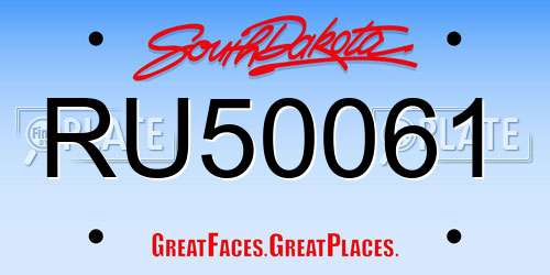 RU50061 South Dakota License Plate