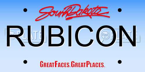 RUBICON South Dakota License Plate