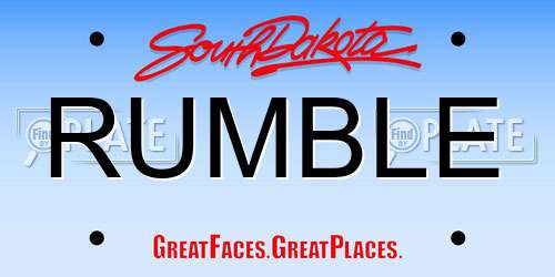 RUMBLE South Dakota License Plate