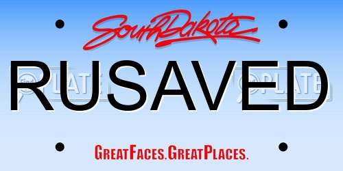 RUSAVED South Dakota License Plate