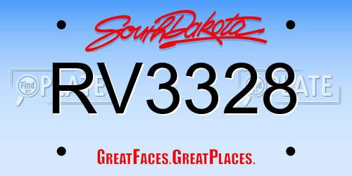 RV3328 South Dakota License Plate