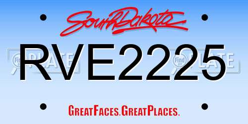 RVE2225 South Dakota License Plate