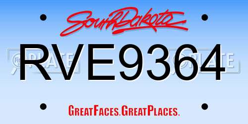 RVE9364 South Dakota License Plate