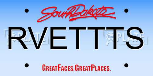 RVETTTS South Dakota License Plate
