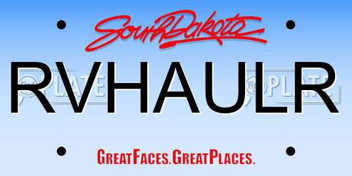 RVHAULR South Dakota License Plate