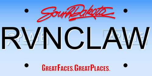 RVNCLAW South Dakota License Plate