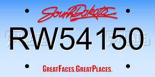 RW54150 South Dakota License Plate