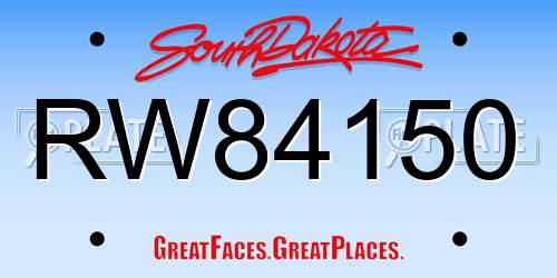 RW84150 South Dakota License Plate
