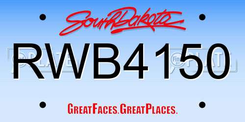 RWB4150 South Dakota License Plate