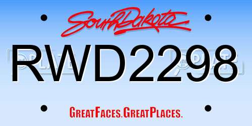 RWD2298 South Dakota License Plate