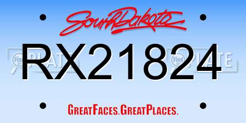 RX21824 South Dakota License Plate