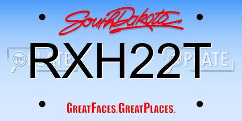 RXH22T South Dakota License Plate