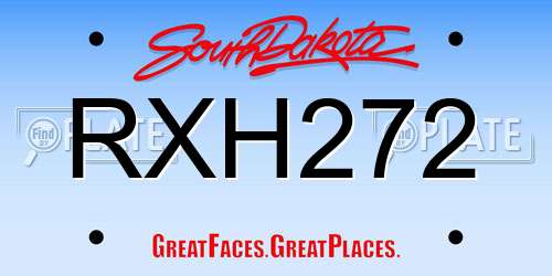 RXH272 South Dakota License Plate