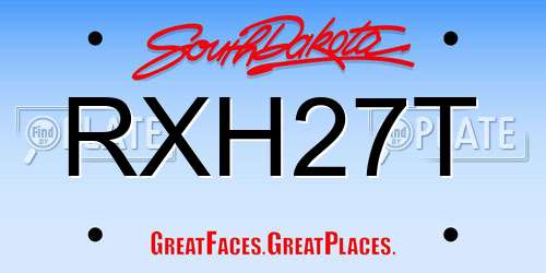 RXH27T South Dakota License Plate