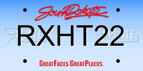 RXHT22 South Dakota License Plate