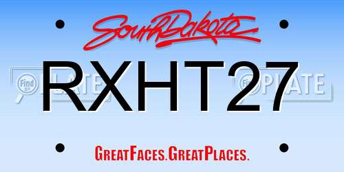 RXHT27 South Dakota License Plate