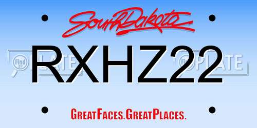 RXHZ22 South Dakota License Plate