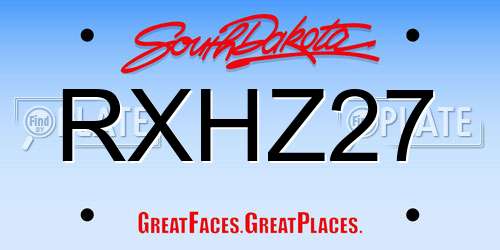RXHZ27 South Dakota License Plate
