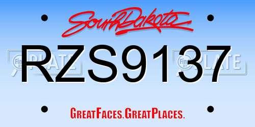 RZS9137 South Dakota License Plate